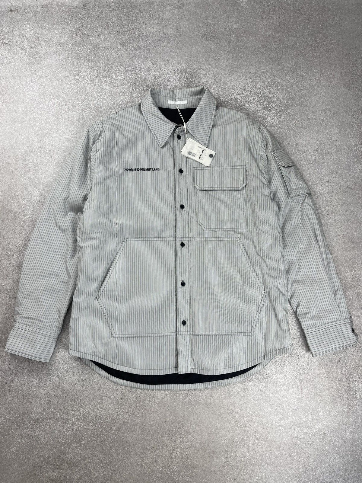 Helmut Lang Helmut Lang Striped Button Up Shirt Jacket Size L Size US L / EU 52-54 / 3 - 1 Thumbnail