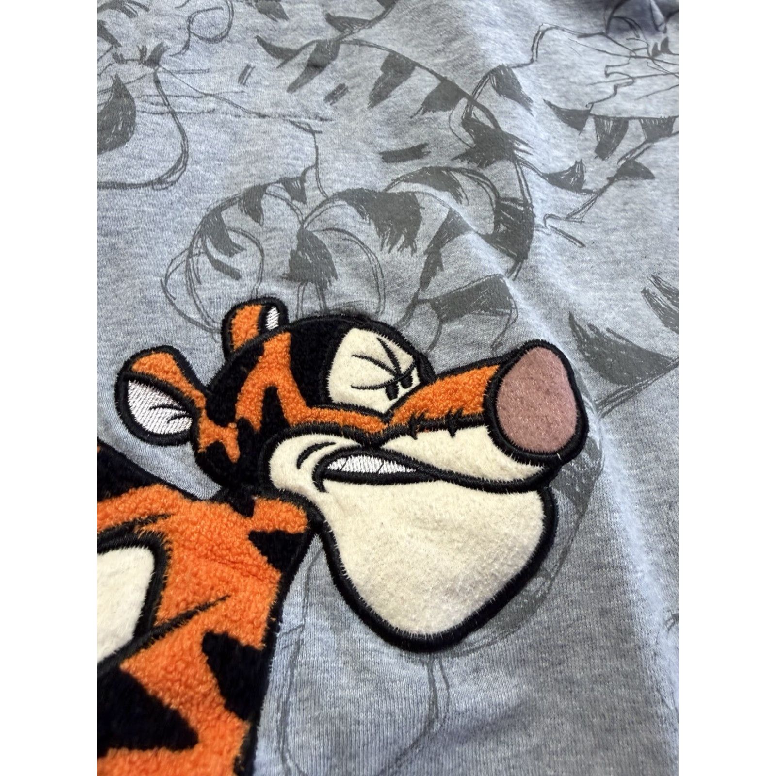 Disney Disney Jacket Womens Mens Sweatshirt Full Zip Gray XL Tigger Long Sleeve Coat Winter Fall Basic Regular - Shirt? Size XL / US 12-14 / IT 48-50 - 3 Thumbnail