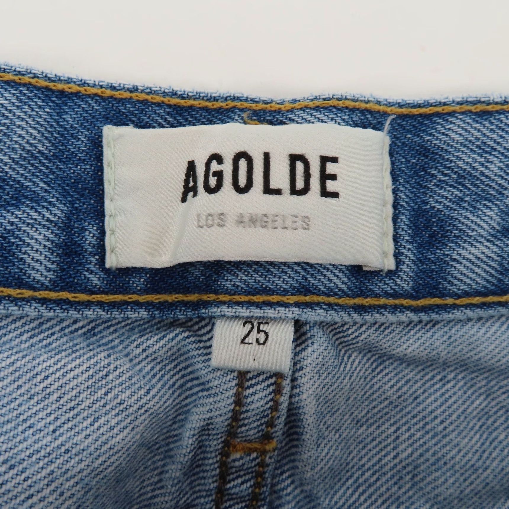Agolde Agolde Parker Button Fly Distressed Raw Hem Blue Denim Jean Shorts Womens 25 Regular Cotton 100% Cotton Short Cut-Off Jeans Size 42" / US 20 - 7 Thumbnail