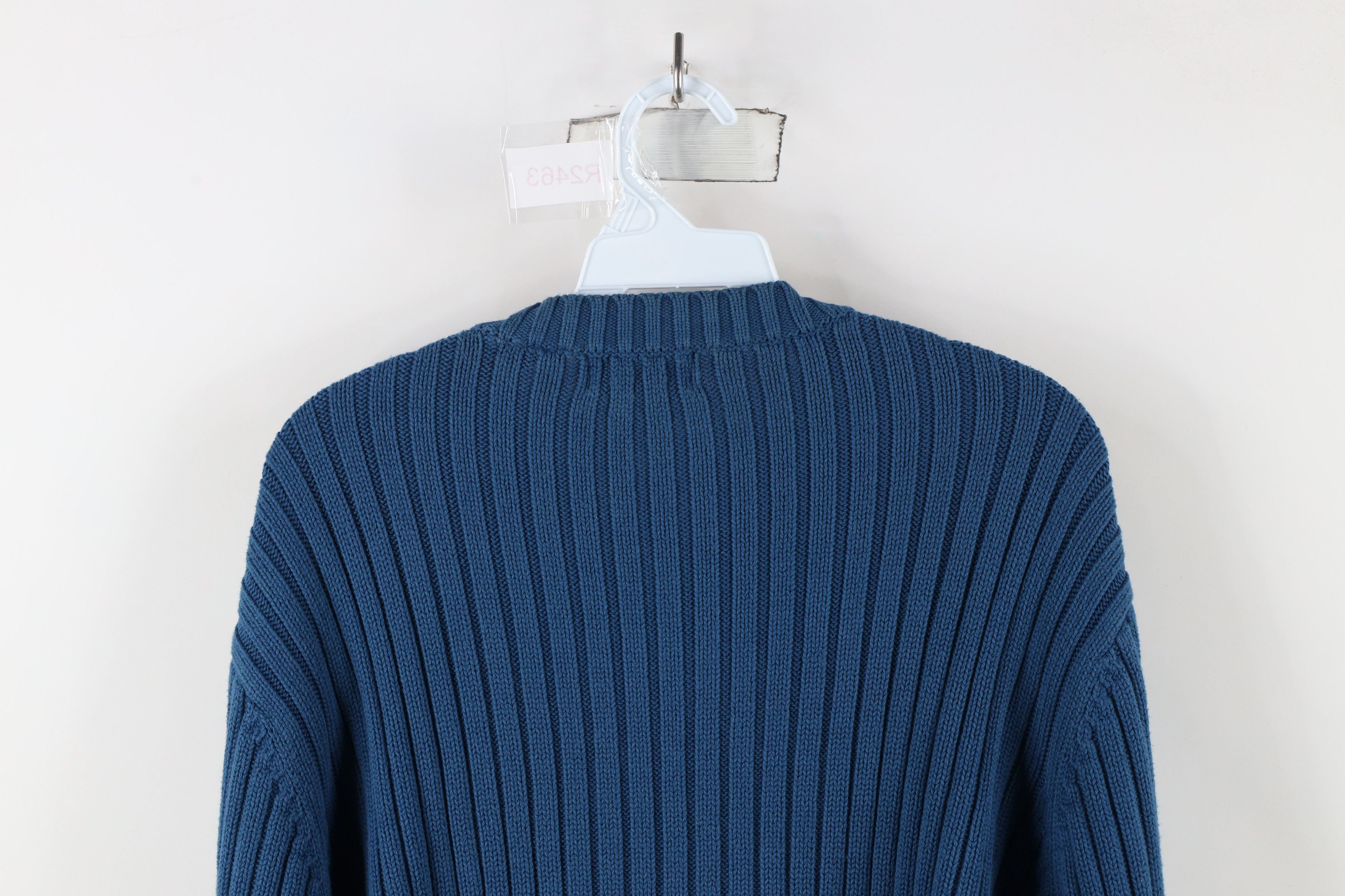 Vintage Vintage 90s Streetwear Cotton Ribbed Knit Sweater Blue Size US M / EU 48-50 / 2 - 8 Thumbnail
