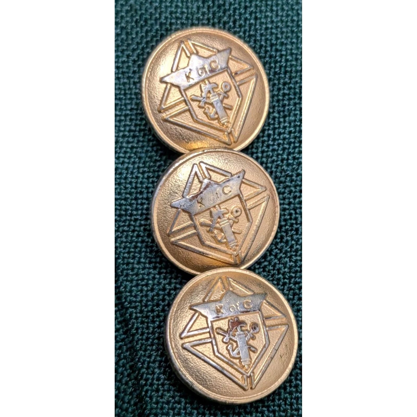 Vintage VINTAGE Knights Of Columbus Blazer Jacket Green Gold Buttons Made In USA 42R Mens Size 42R - 4 Thumbnail