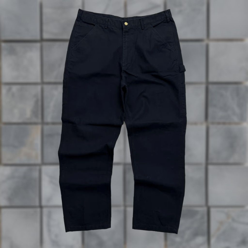Vintage Rasco FR Jeans Pants Mens 38x35 Black Canvas Flame-Resistant Carpenter Work Pants Jeans Regular Inseam 35 in Men Black Rasco FR Size US 38 / EU 54 - 1 Thumbnail