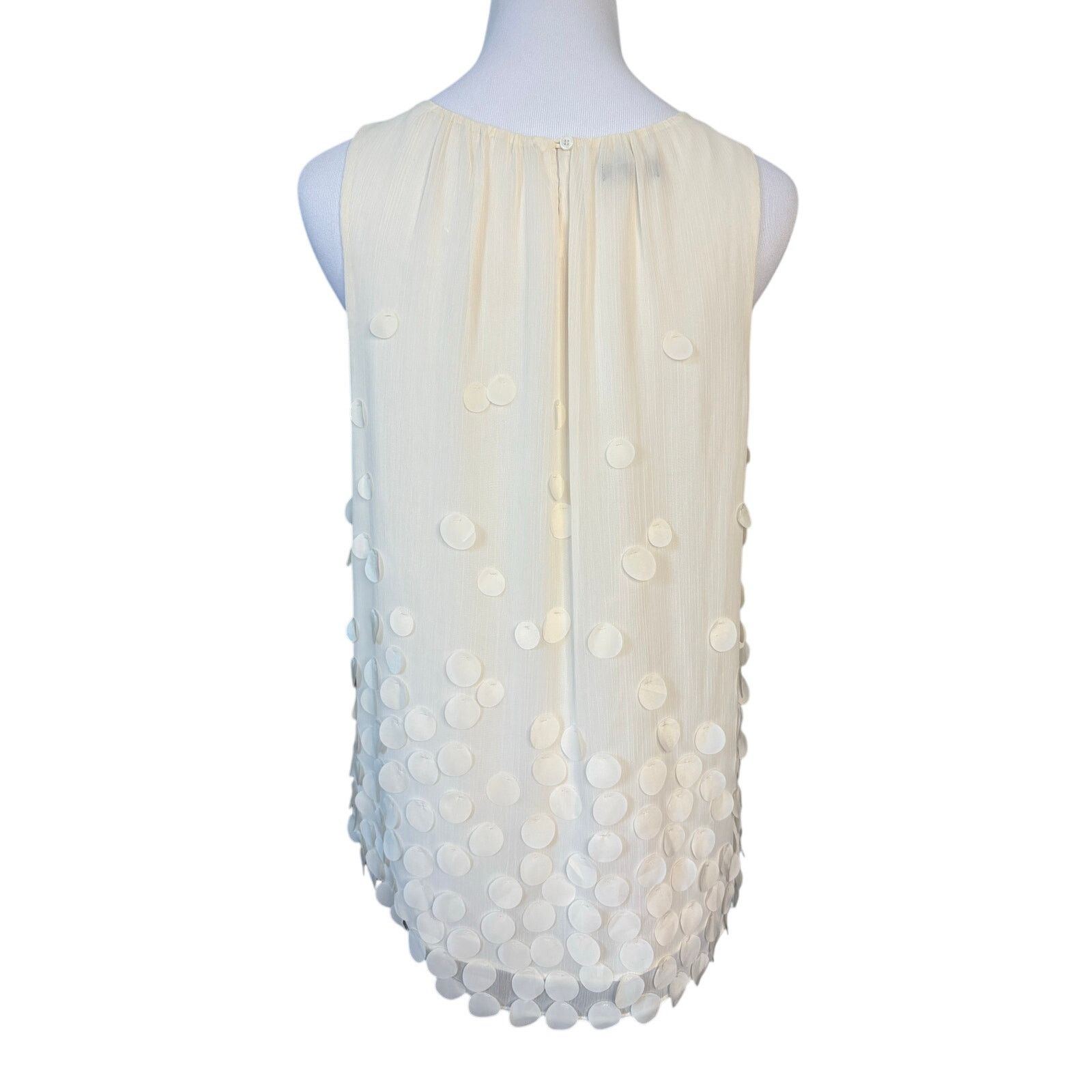 Other Talbots Cream Sleeveless Circle Flutter Blouse 8 Glam Size M / US 6-8 / IT 42-44 - 4 Thumbnail