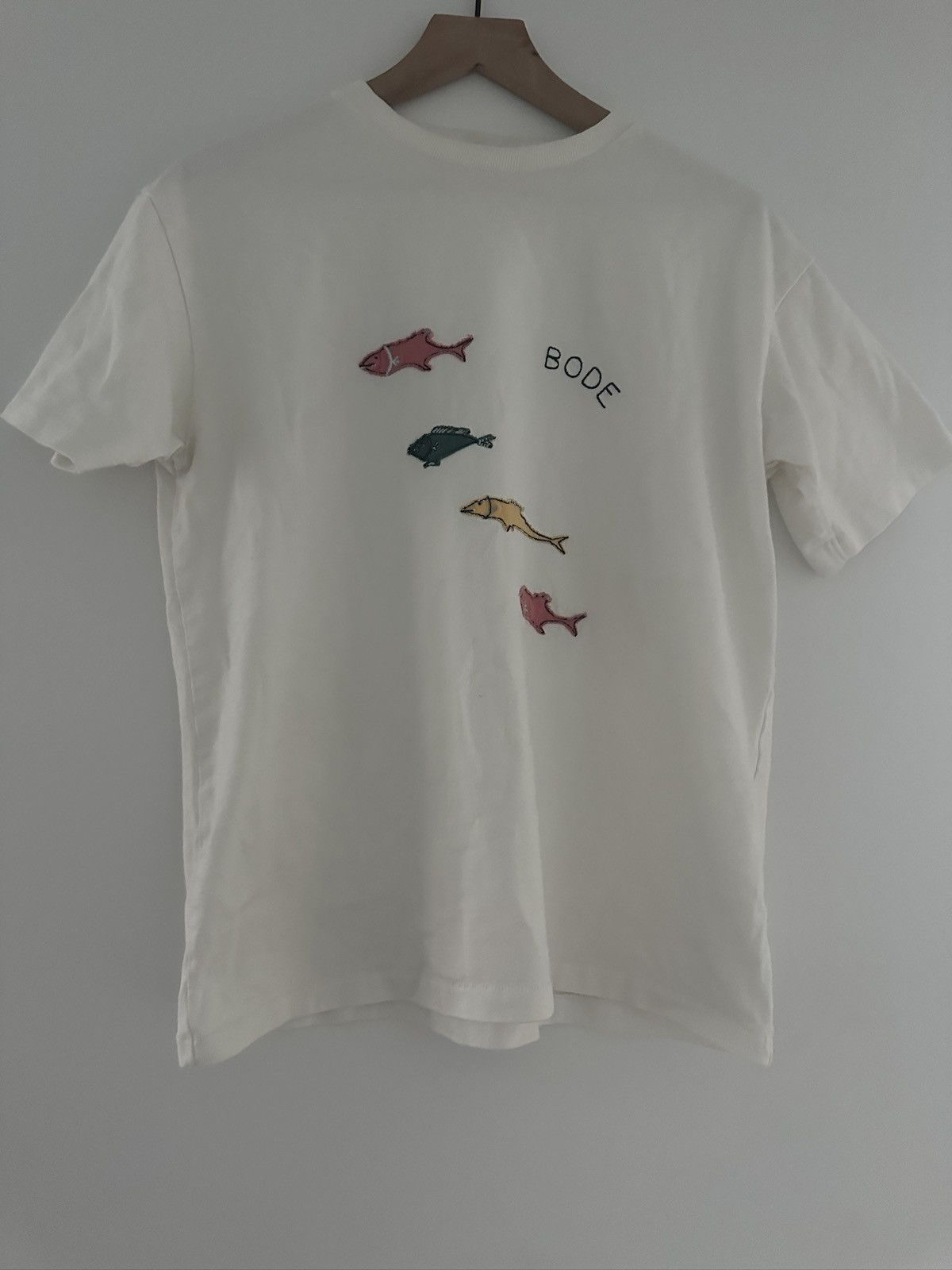 Bode Bode Fish T-Shirt Cream Embroidery Size US XXS / EU 40 - 1 Thumbnail