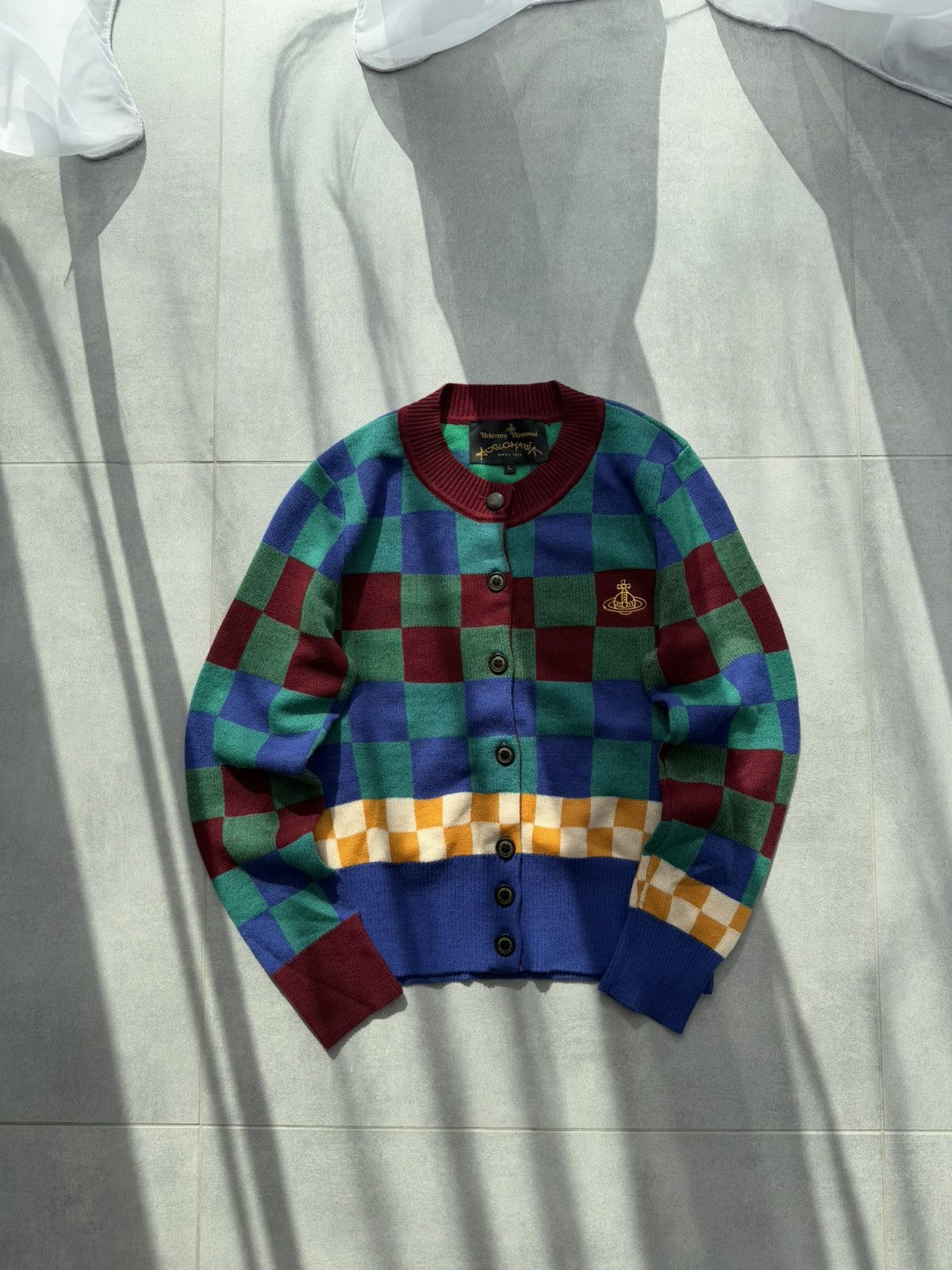 Vivienne Westwood x Anglomania patchwork cardigan sweater