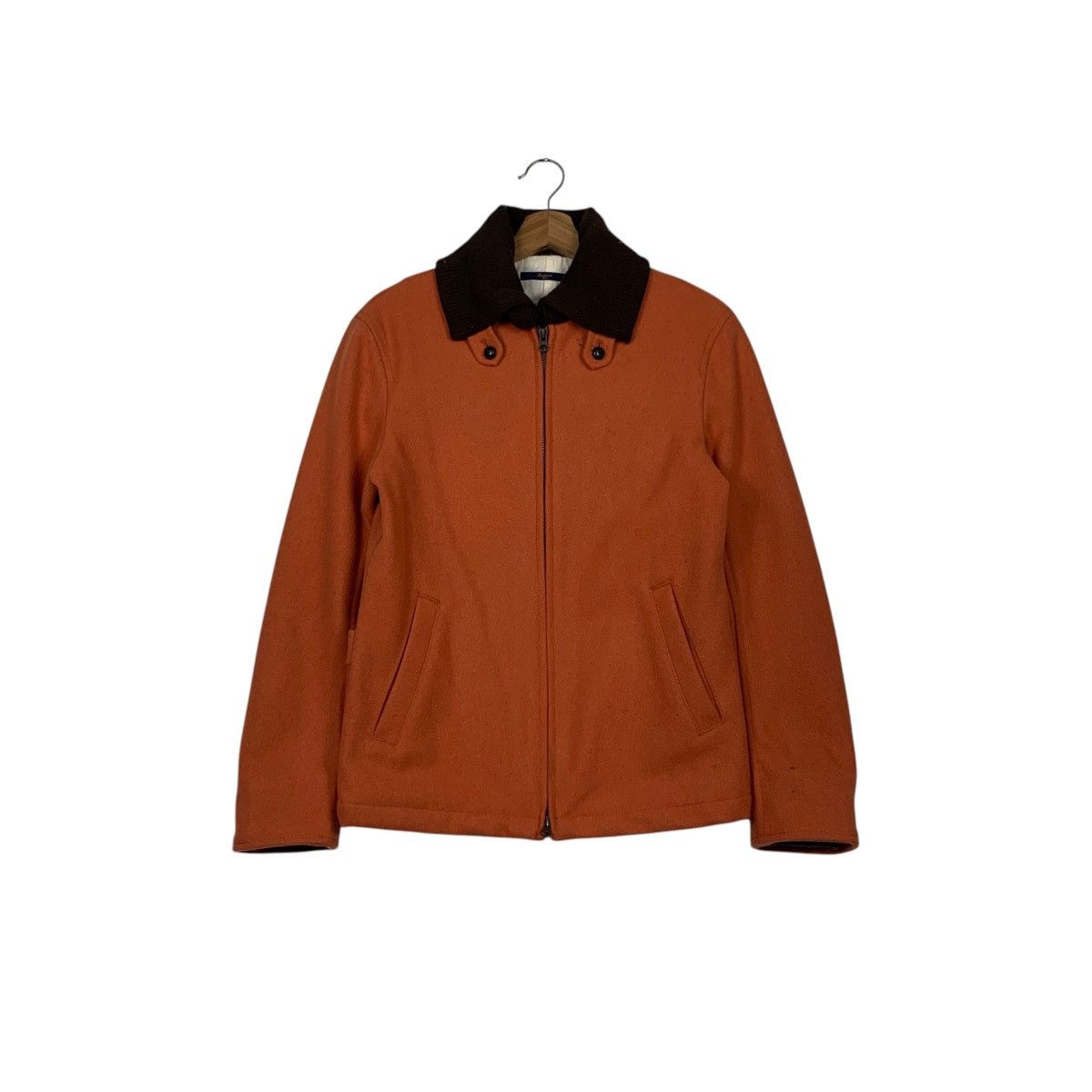 Japanese Brand SIMPLICITE PLUS Orange Wool Casual Jacket #2306-C103 Size US S / EU 44-46 / 1 - 1 Thumbnail