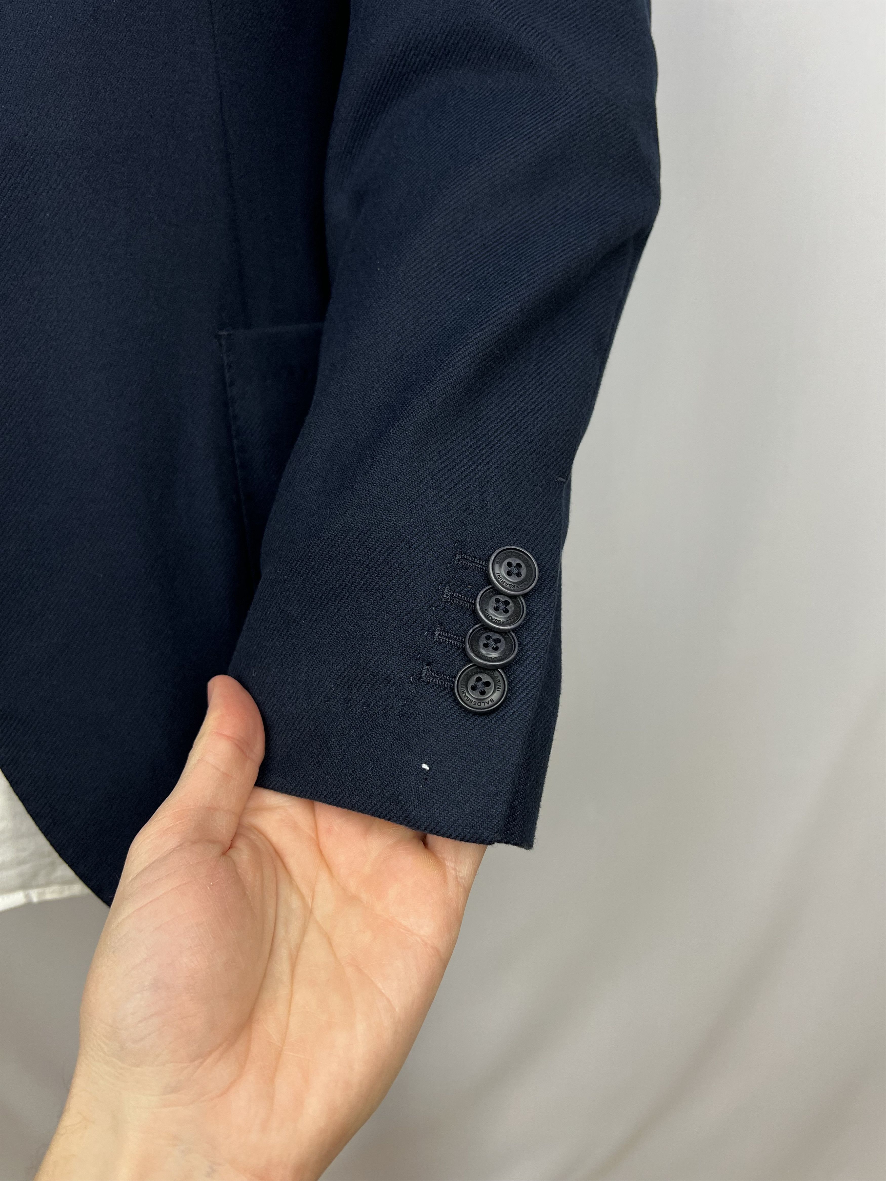 Baldessarini Solid Navy-Blue Pure Soft Cotton Unlined Sport Coat Size 40R - 8 Thumbnail