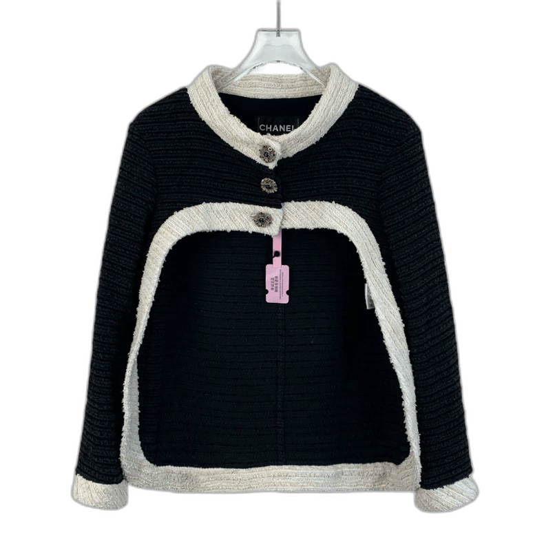 Chanel Chanel Black Tweed Long Sleeve Jacket Size US XXS / EU 40 - 1 Thumbnail