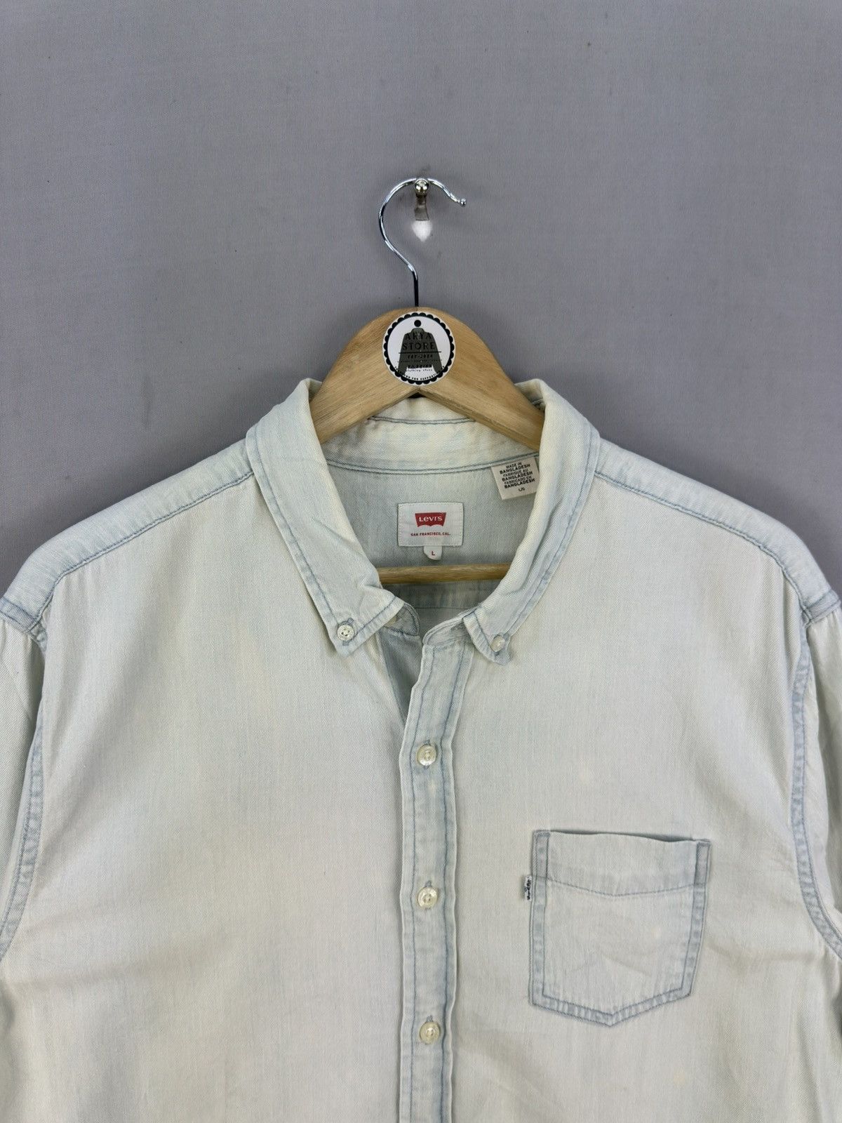 Levi's Levis White Tab Denim Worker Flannel Shirt Button Up Size US L / EU 52-54 / 3 - 7 Thumbnail