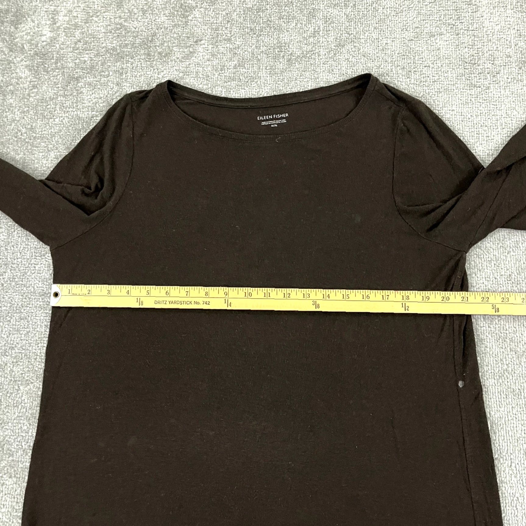 Eileen Fisher EILEEN FISHER Top Womens Medium Brown Wool Italian Yarn Tunic Sweater Round Neck Shirt Size M / US 6-8 / IT 42-44 - 4 Thumbnail