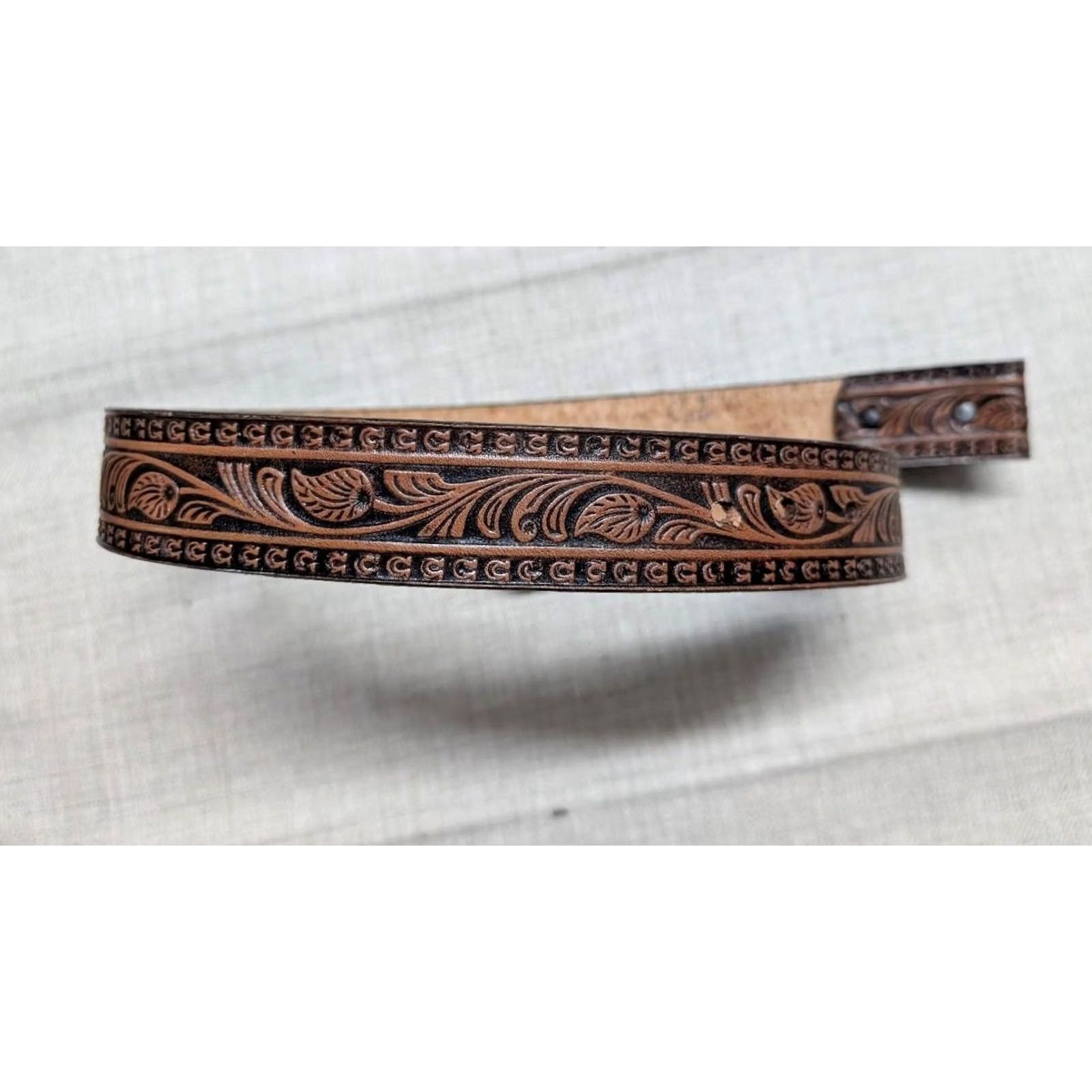 Vintage VINTAGE handcrafted western belt belt brown leather 30 Men Horseshoes buckle western pattern Mens Size 30 - 5 Thumbnail