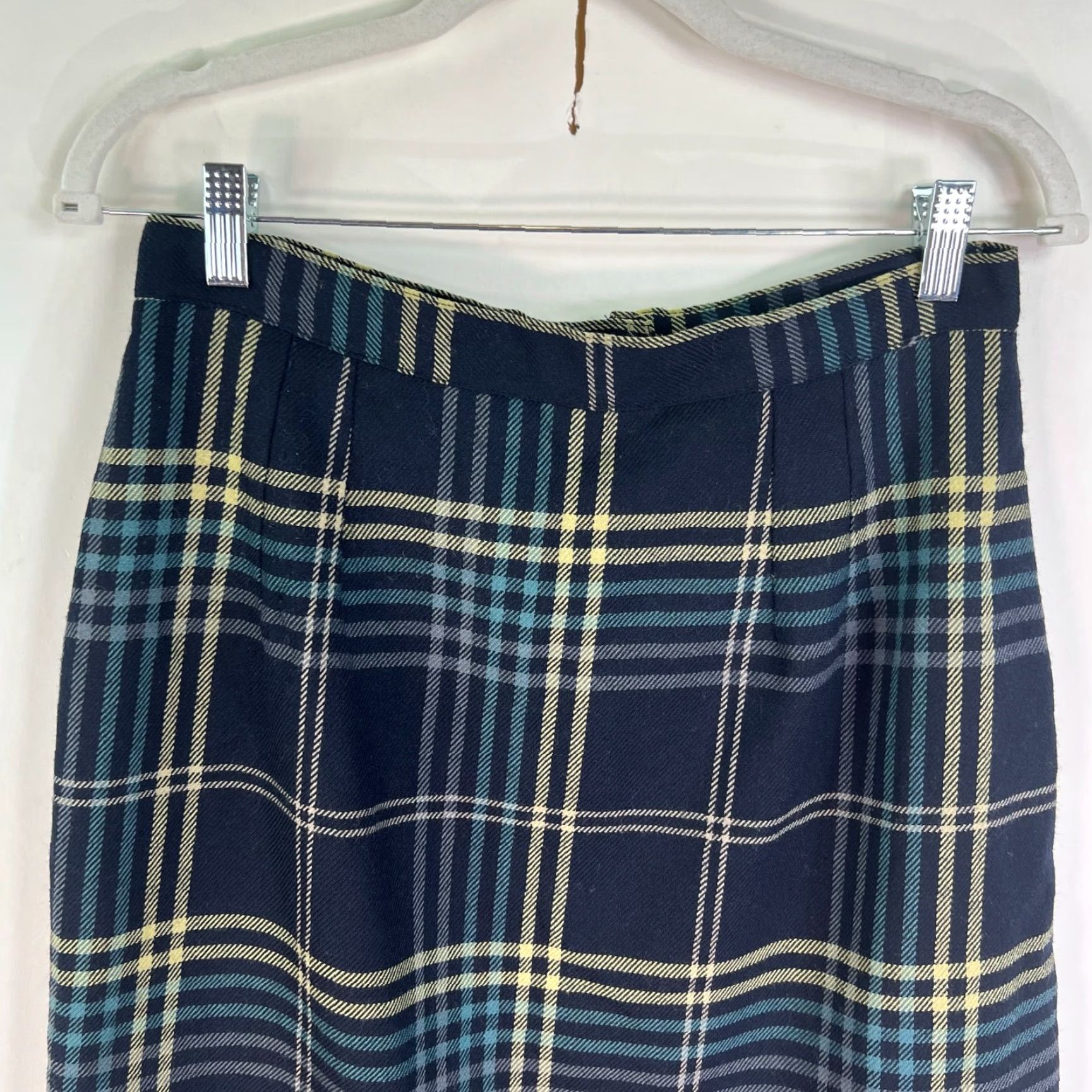 Vintage VINTAGE Jonathan Logan Plaid Skirt Women Size 12 Blue Lined Zip Knee Length 80s 90s Womens Size 34" / US 12 / IT 48 - 2 Thumbnail