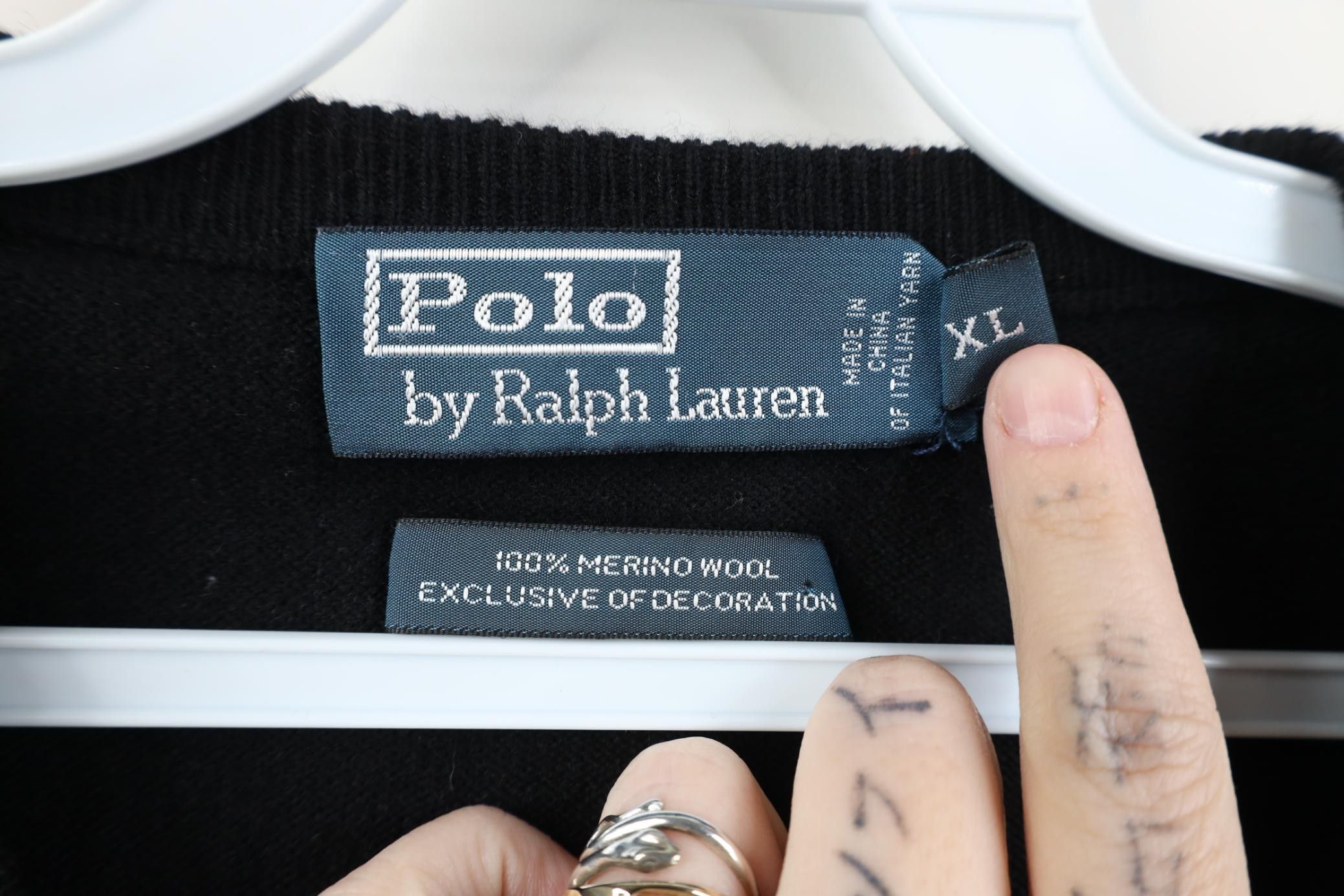 Polo Ralph Lauren Vintage 90s Ralph Lauren Merino Wool Knit V-Neck Sweater Size US XL / EU 56 / 4 - 5 Thumbnail