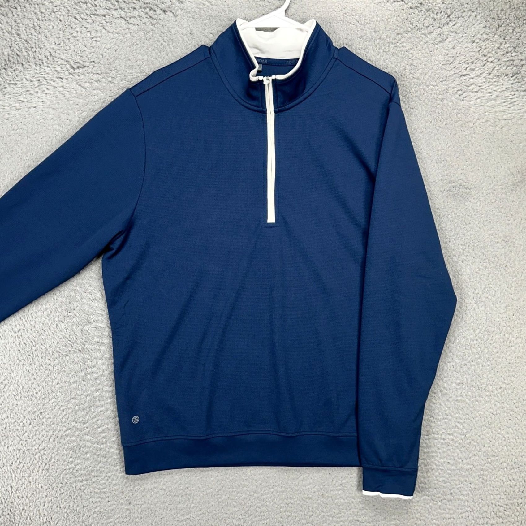 Adidas Adidas Mens Pullover Sweatshirt Large Blue Quarter Zip Logo Long Sleeve Sweatshirt Size US L / EU 52-54 / 3 - 2 Thumbnail