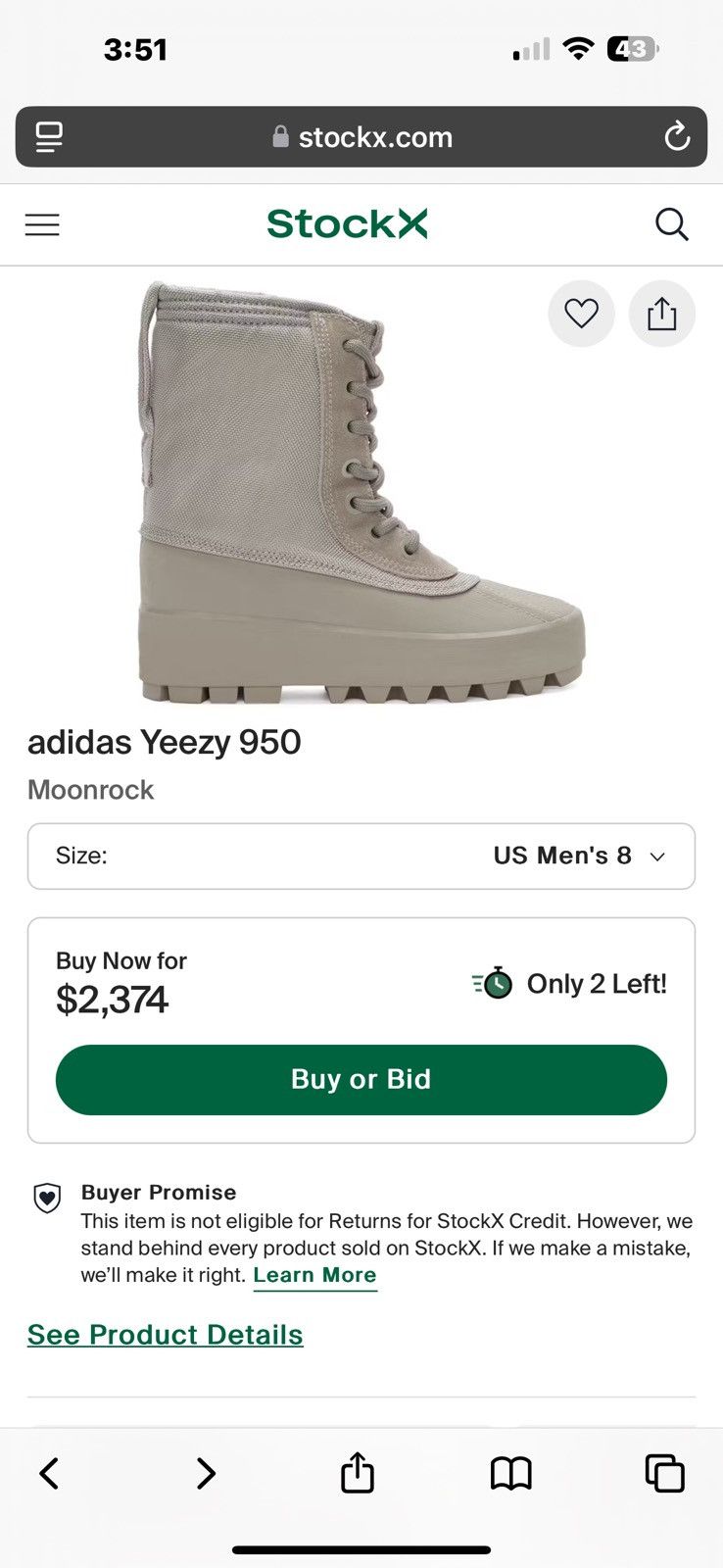Adidas × Yeezy Yeezy X Adidas Moonrock 950 women’s snow boots 6.5 rare Size US 6.5 / IT 36.5 - 8 Thumbnail