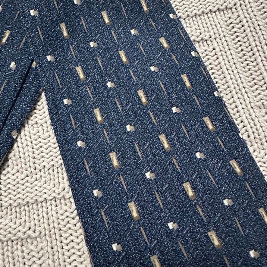 Pierre Cardin Vintage Pierre Cardin 80s navy geometric silk tie Size ONE SIZE - 2 Thumbnail