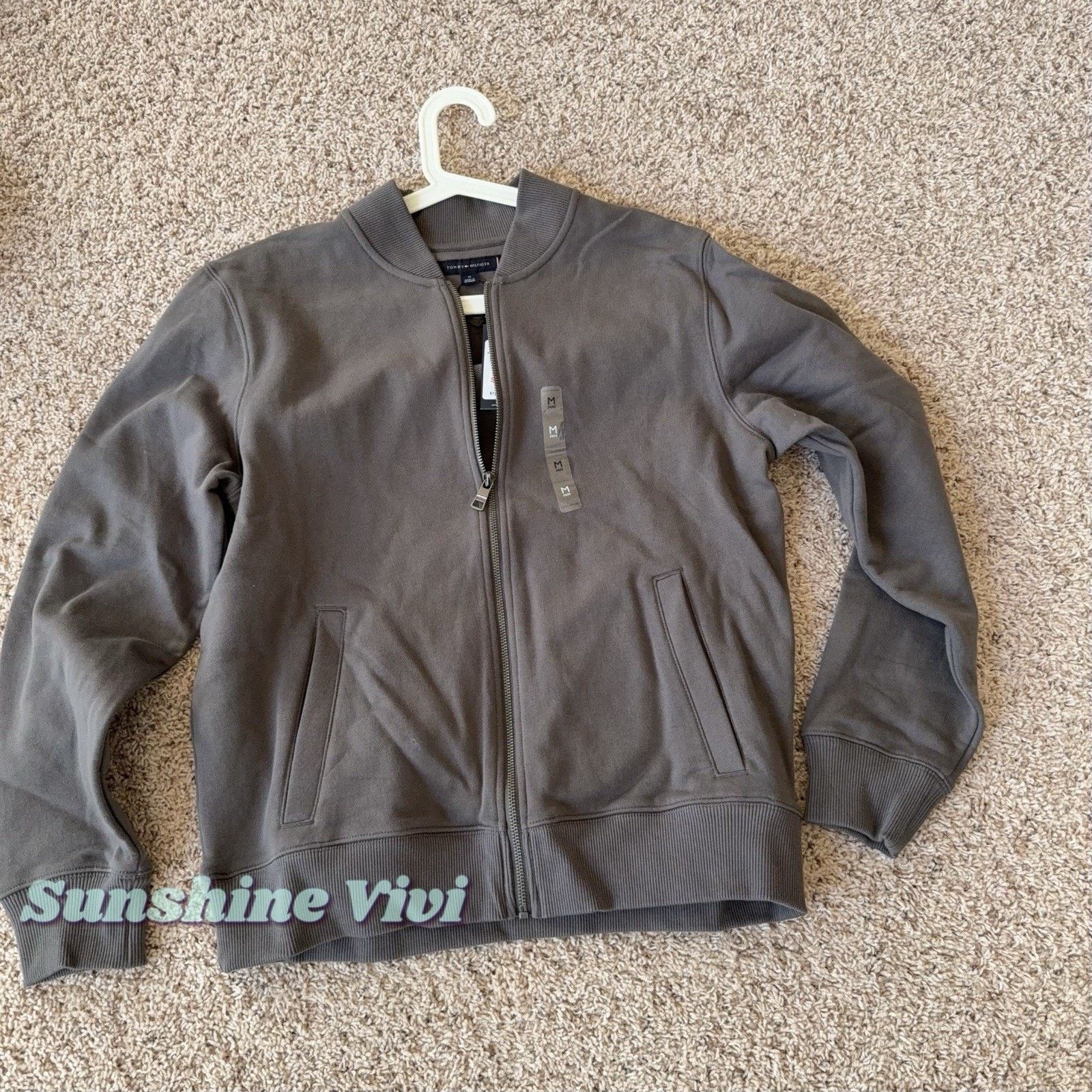 Tommy Hilfiger NWT Tommy Hilfiger Tommy Men Zip Baseball Jacket Shady Stone Size US M / EU 48-50 / 2 - 2 Thumbnail
