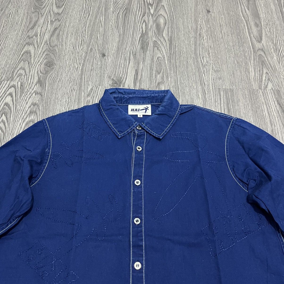 Issey Miyake Hai Sporting Gear Indigo Embroidery Shirt Jun Takahashi Size US M / EU 48-50 / 2 - 2 Thumbnail