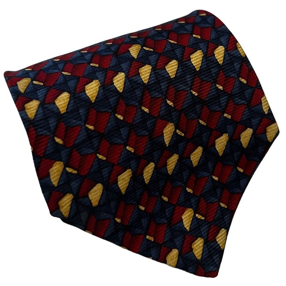 Croft & Barrow Croft & Barrow Burgundy Blue Tan Abstract Geometric Silk Tie Size ONE SIZE - 1 Thumbnail
