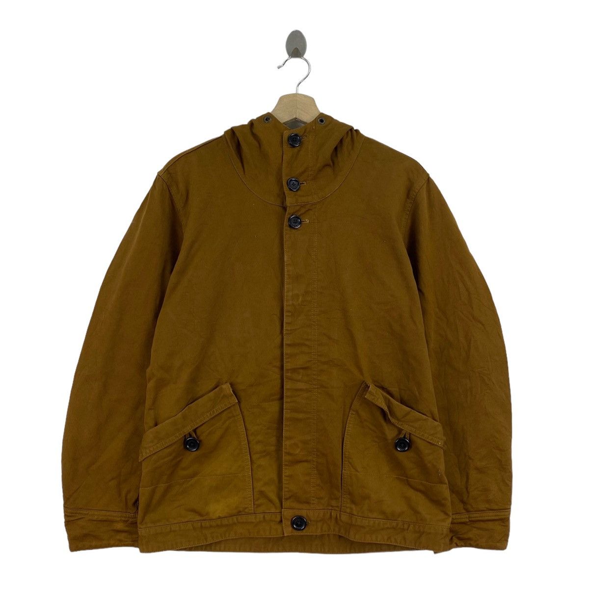 Japanese Brand × Vintage Vintage RINEN Japanese Brand Quadro Brown Hooded Coat Size US M / EU 48-50 / 2 - 1 Thumbnail