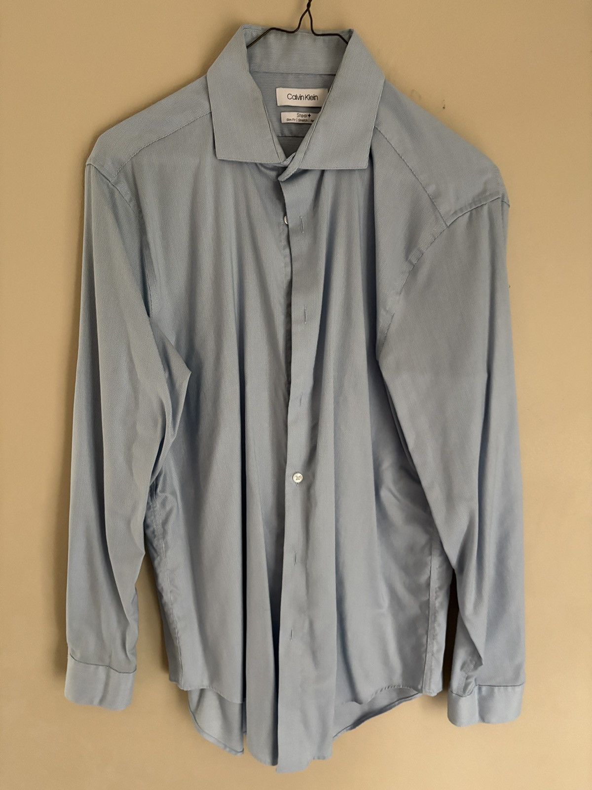 Calvin Klein calvin klein blue textured steel+ button up Size US M / EU 48-50 / 2 - 1 Thumbnail
