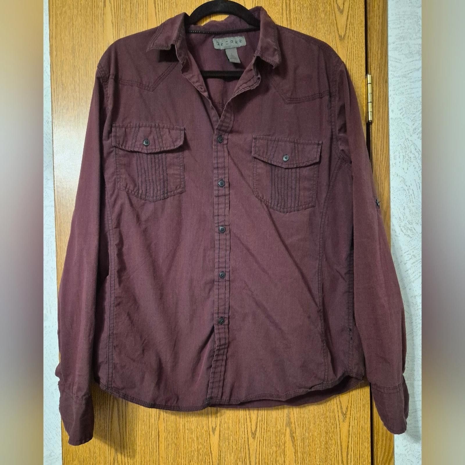 Decree Decree Men's Dark Red Shirt Large Size US L / EU 52-54 / 3 - 1 Thumbnail