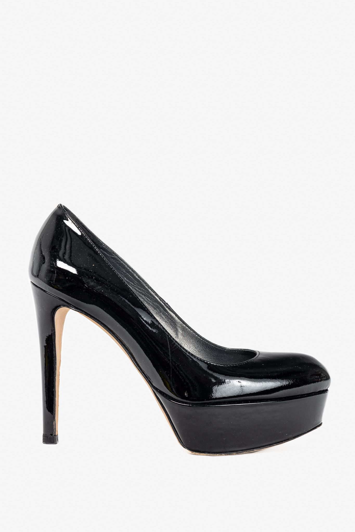 Stuart Weitzman Stuart Weitzman Mae Black Patent Pointed-Toe Platform Pumps Size US 6 / IT 36 - 1 Thumbnail