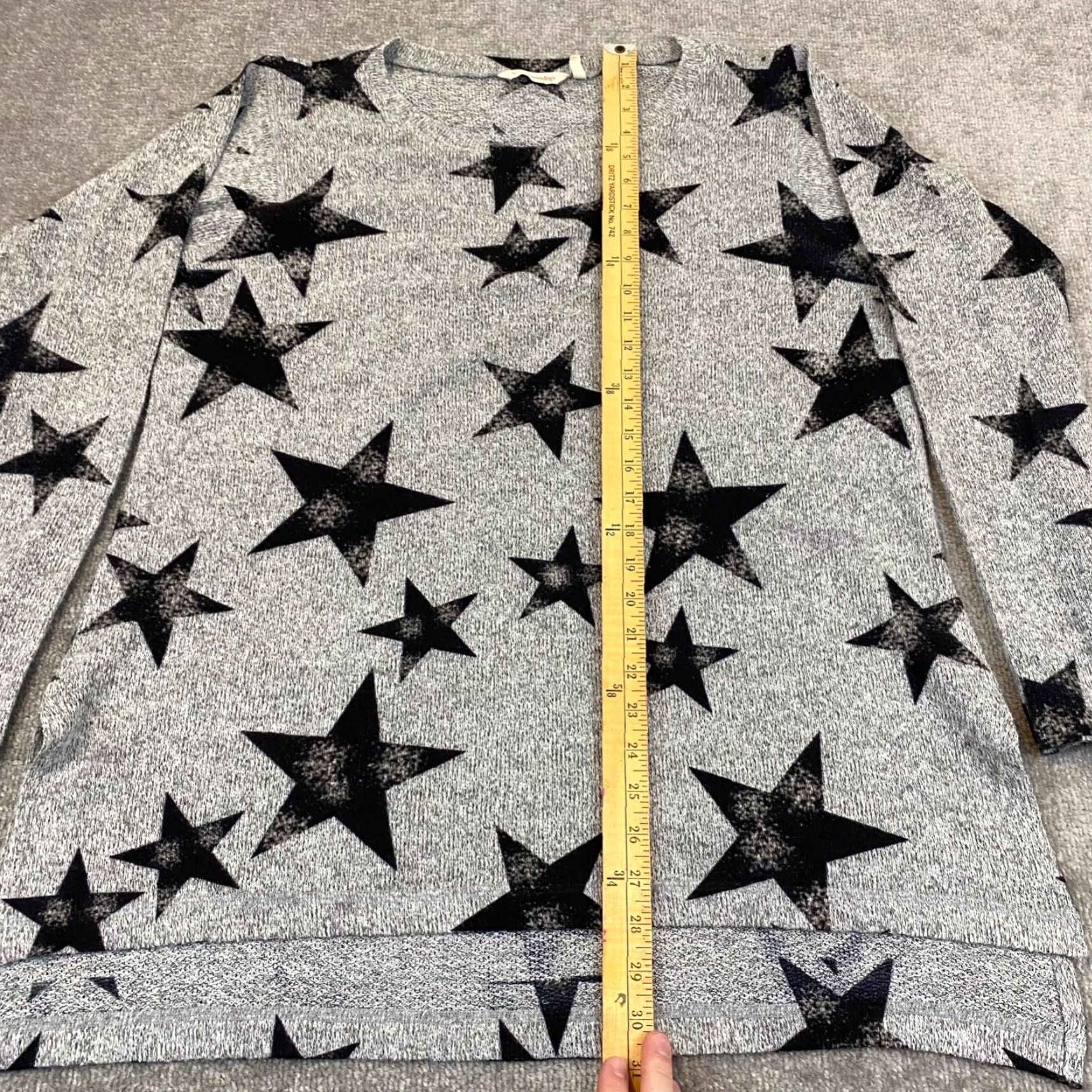 Soft Surroundings Soft Surroundings Womens Sweater XL Black Gray E'toile Star Knit Tunic Top Size XL / US 12-14 / IT 48-50 - 3 Thumbnail