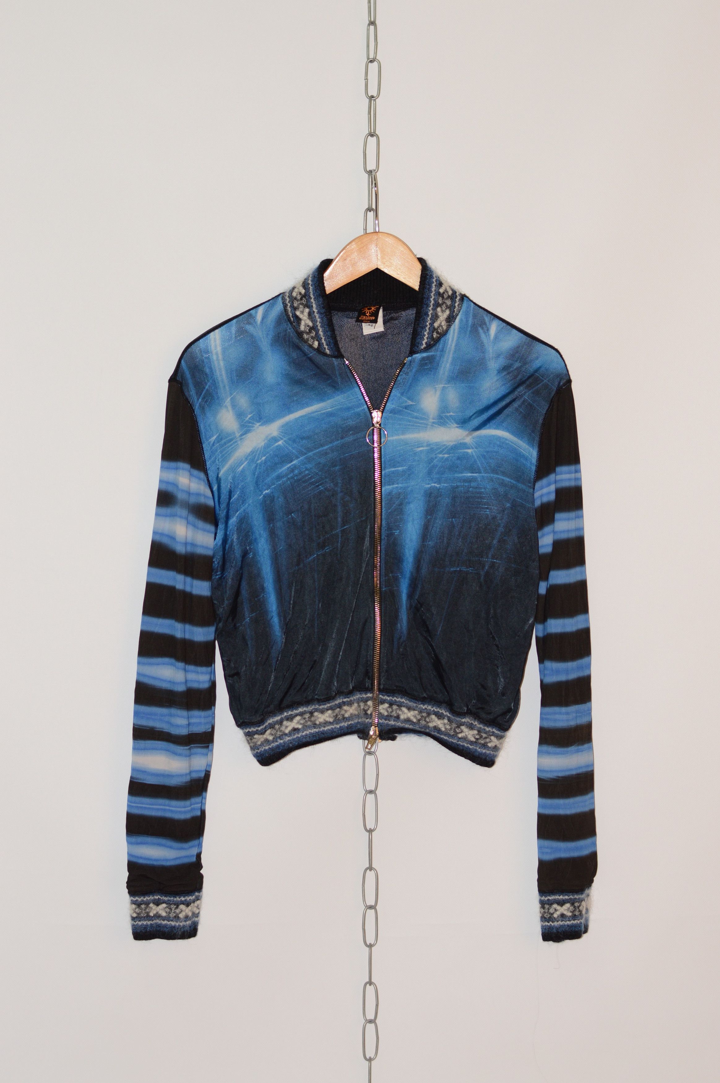Vintage Jean Paul Gaultier Soleil Blue Printed Rayon Top