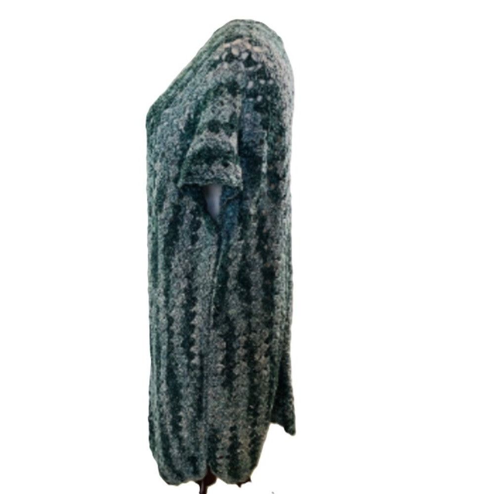 Handmade Crochet Wrap Ruana Open Front Shawl Sweater Cardigan Duster Size ONE SIZE - 6 Thumbnail