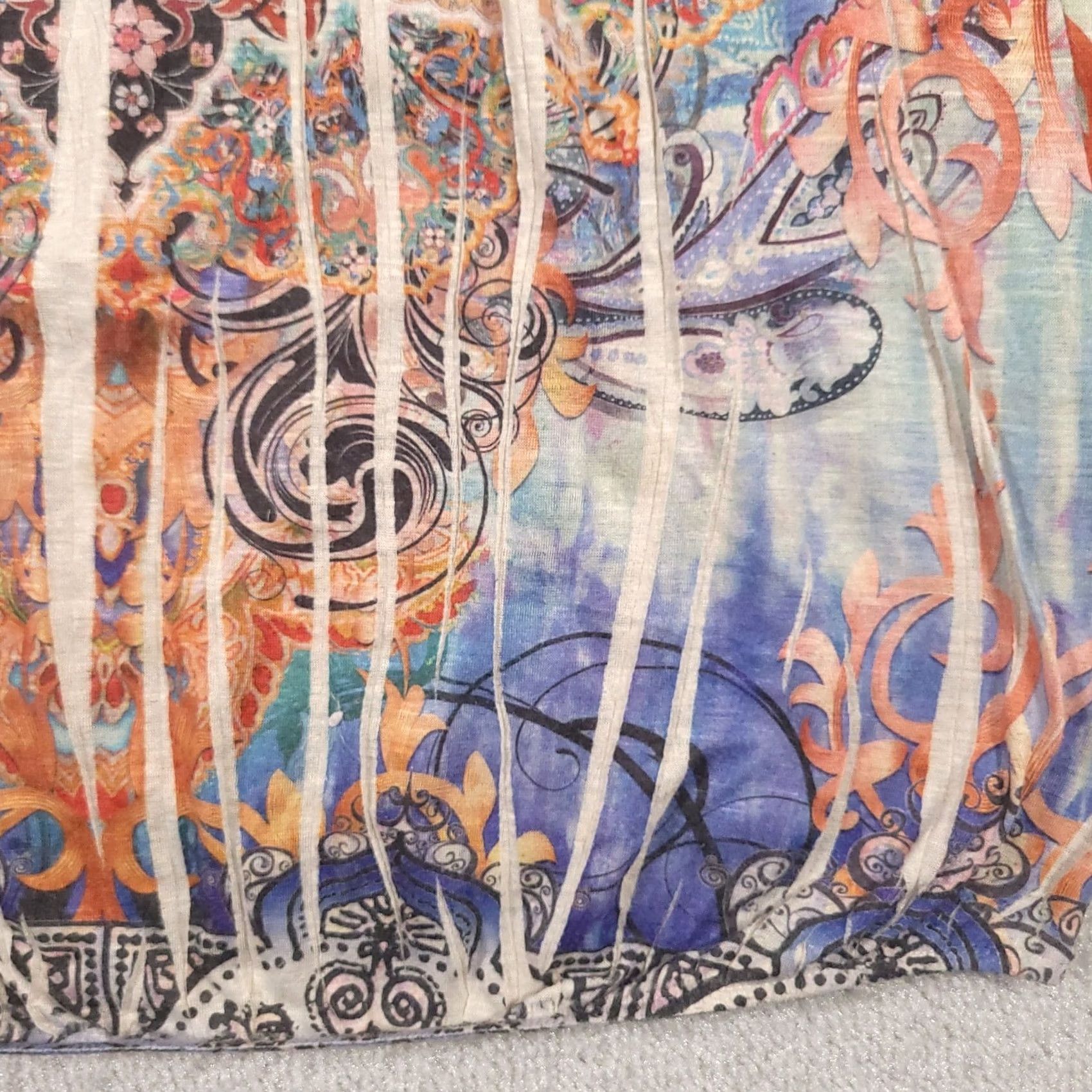 Vintage Energe World Wear Shirt Women's Large Floral Boho Henley Short Sleeve Shirt Size L / US 10 / IT 46 - 5 Thumbnail