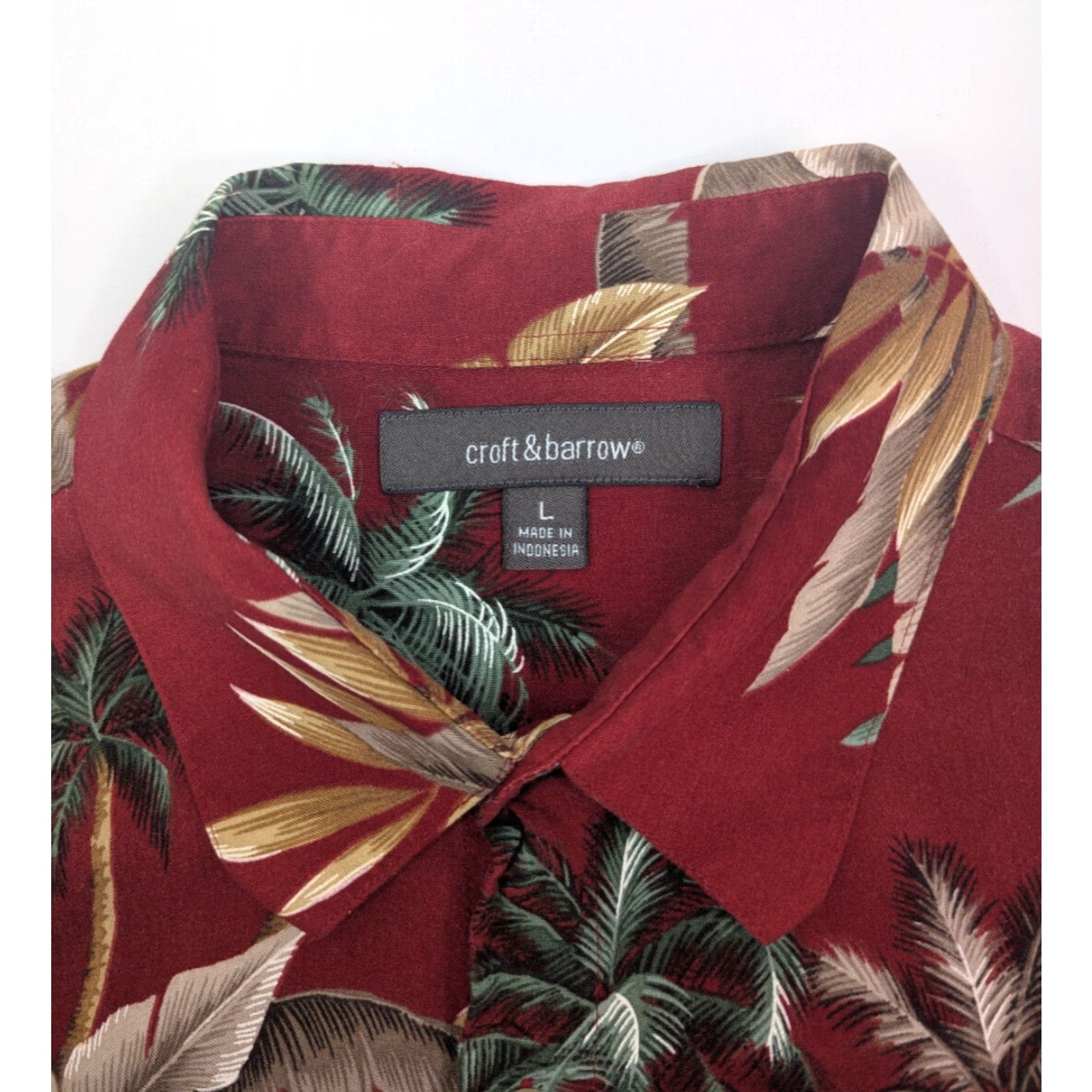 Croft & Barrow VINTAGE Croft & Barrow Red Hawaiian Men's Large Button Up Shirt Rayon Short Sleeve Size US L / EU 52-54 / 3 - 6 Thumbnail