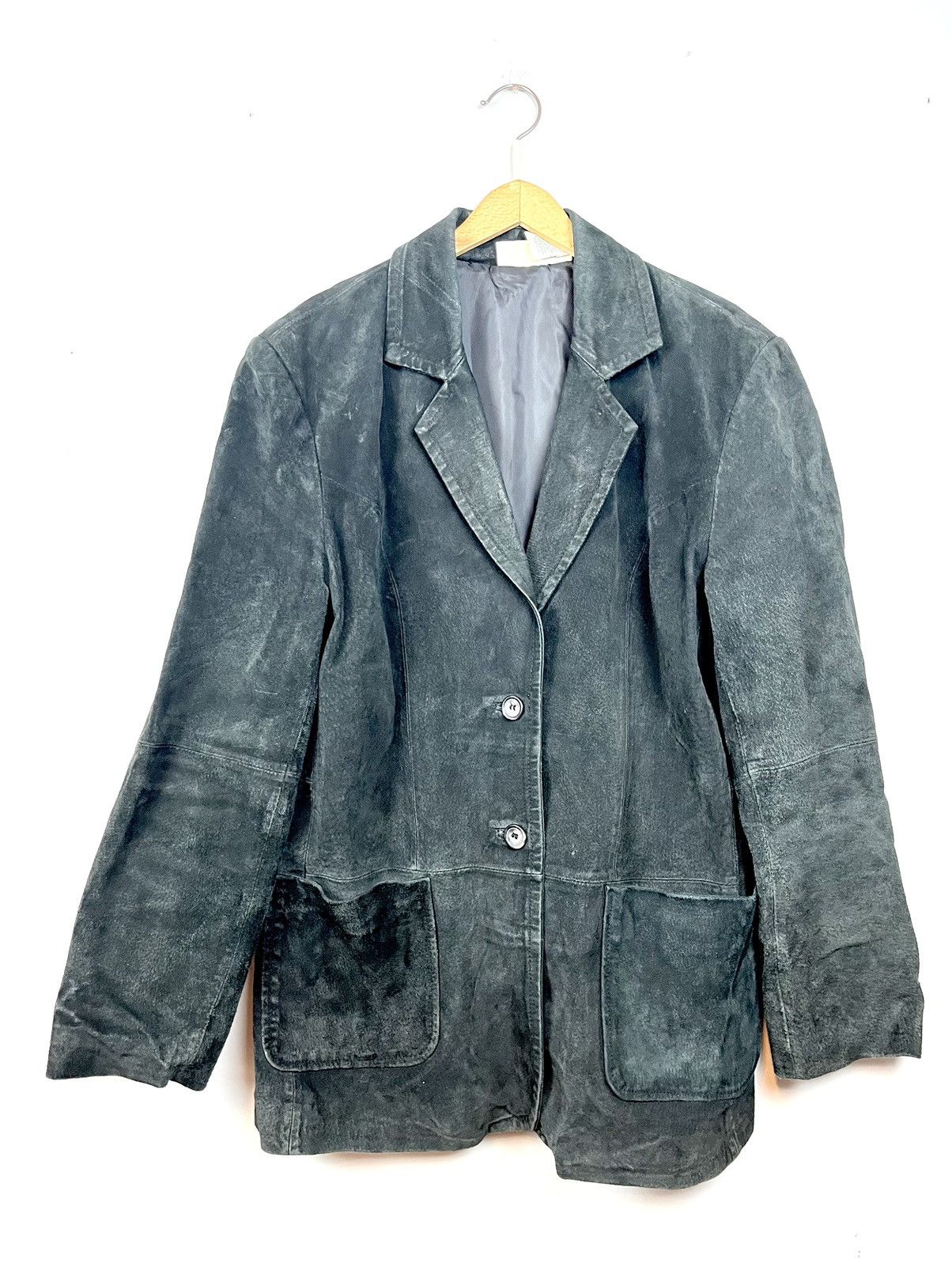 Japanese Brand St. Johns Bay Genuine Leather Black Blazer Grailed