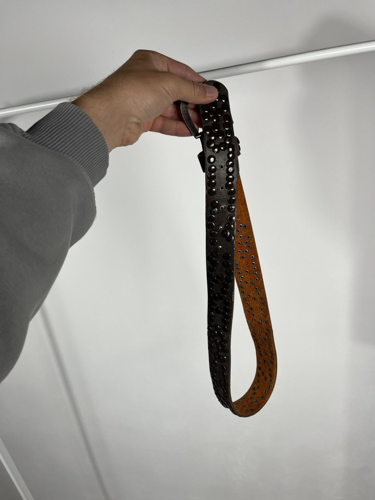 Other Vintage Faux Leather Studded Belt Punk Rock Biker Style Size ONE SIZE - 8 Thumbnail