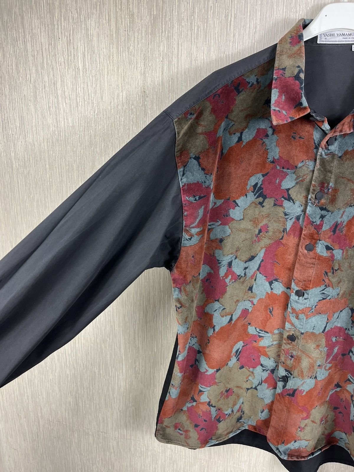 Designer × Vintage × Yashi Yamamuri Vintage Yashi Yamamuri velvet velour floral print art shirt Size US XL / EU 56 / 4 - 9 Thumbnail