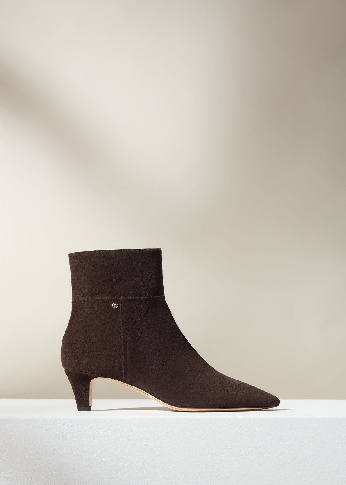 o1loc1c0224 Suede Ankle Boots in Brown