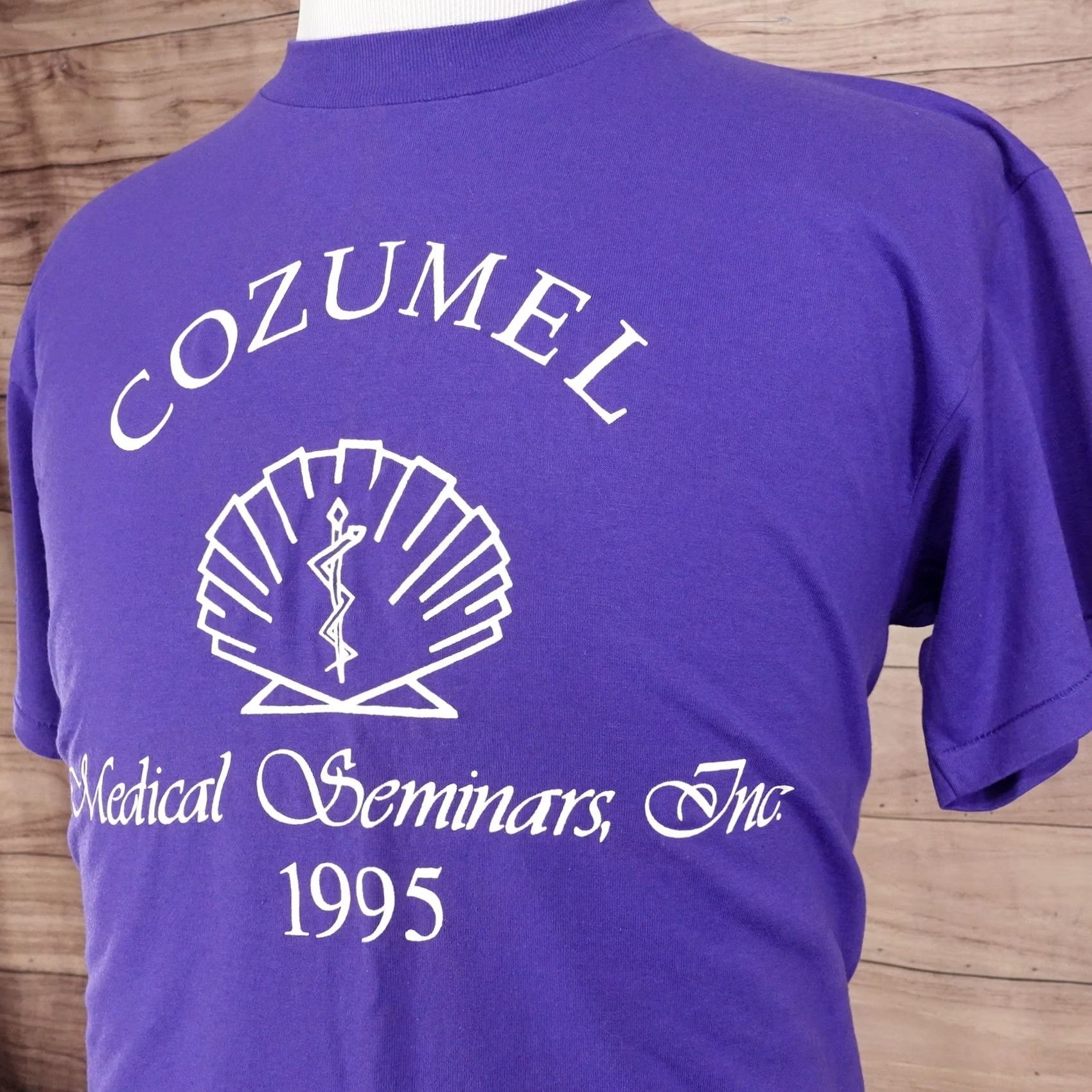 Hanes VINTAGE COZUMEL MEDICAL SEMINARS INC TSHIRT SZ L 1995 SINGLE STITCH 90s Size US L / EU 52-54 / 3 - 2 Thumbnail