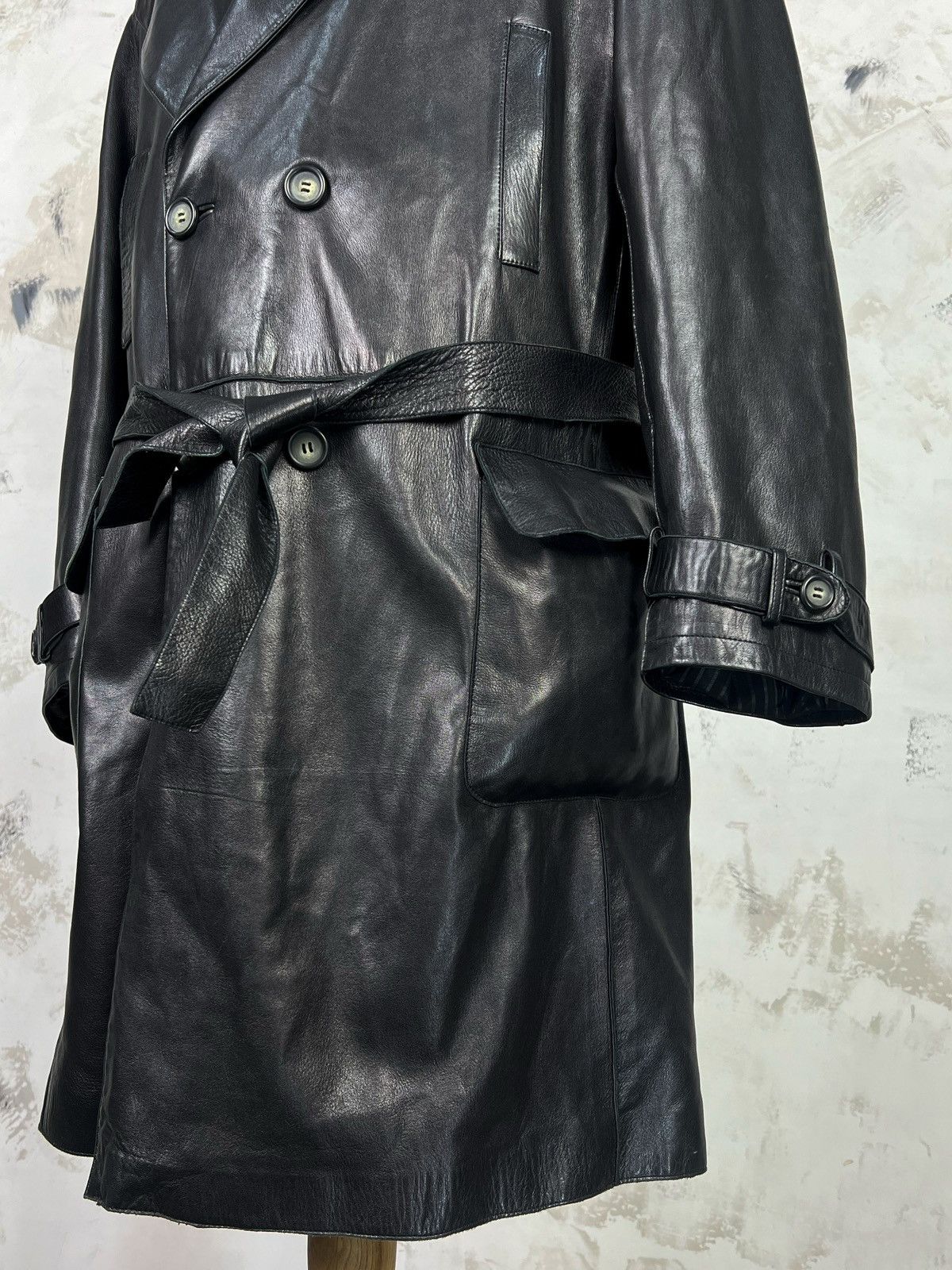 Genuine Leather Vintage Roberto Terrani Leather Trench Coat Jacket M - L 50 Size US L / EU 52-54 / 3 - 5 Thumbnail