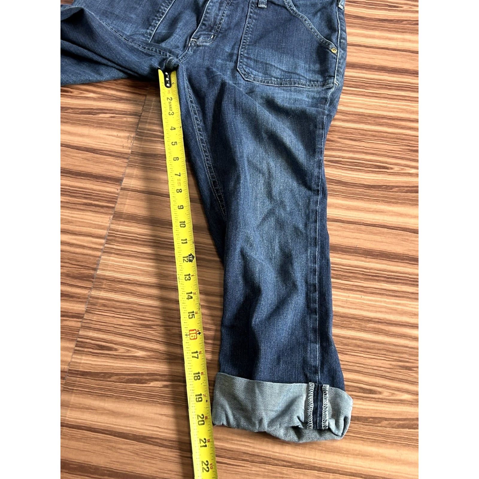 Carhartt Carhartt Curvy Fit Womens Jeans Capri Mid Rise Cuffed Stretch Blue Size 10 Size 32" / US 10 / IT 46 - 3 Thumbnail