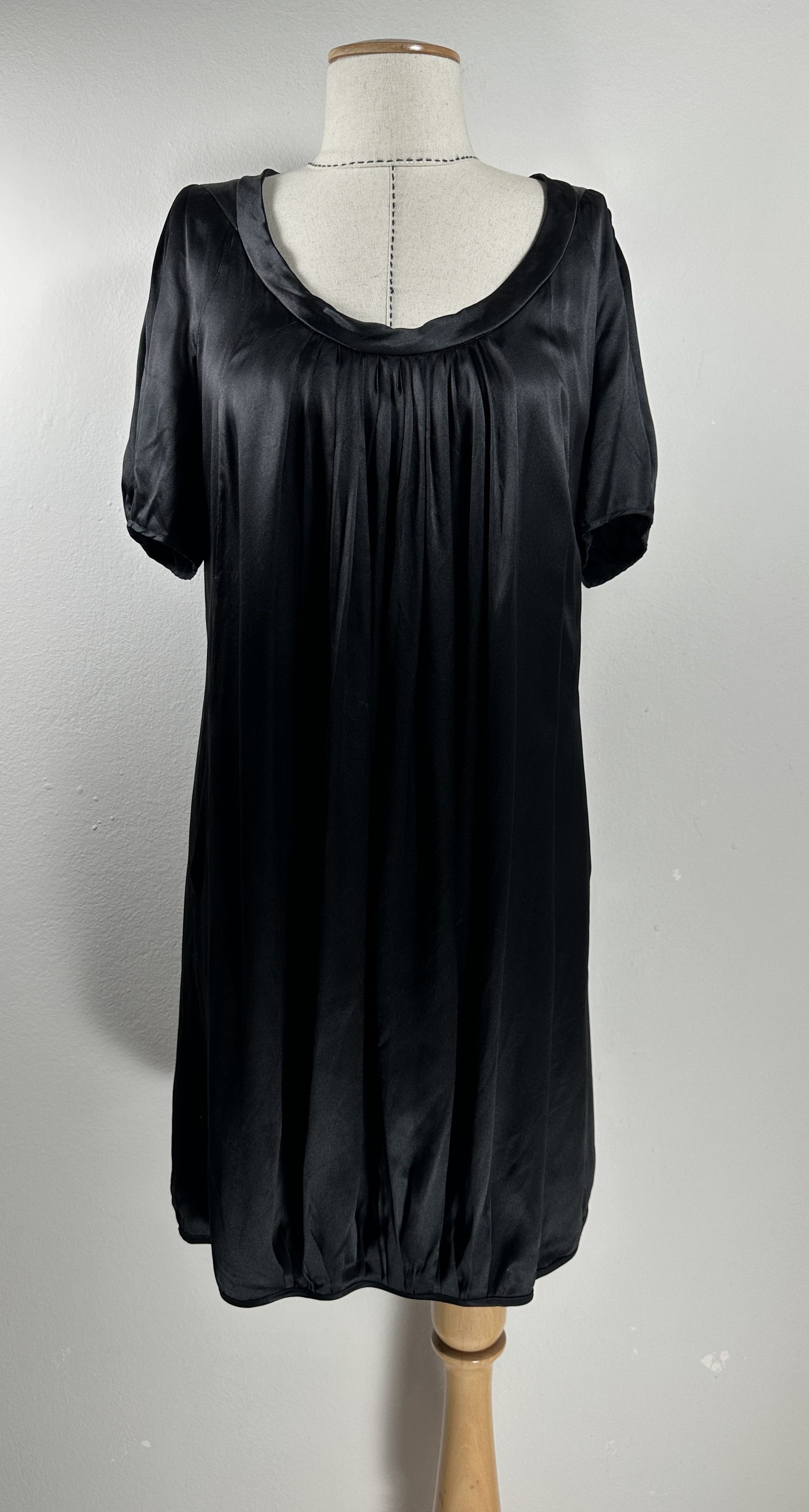 image of Miu Miu Silk Black Dress, Women's (Size Small)