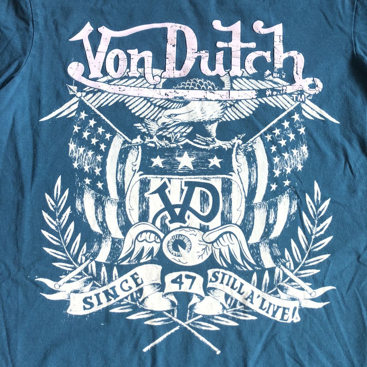 Von Dutch Vintage Y2K Von Dutch Eagle Still Alive Graphic Logo T Shirt Size US S / EU 44-46 / 1 - 4 Thumbnail