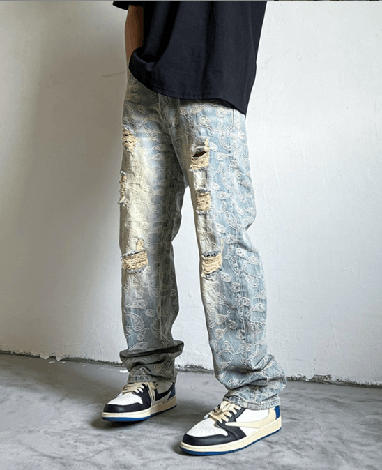 Japanese Brand American men's washed distressed vintage ripped jeans y2k Size US 32 / EU 48 - 1 Thumbnail
