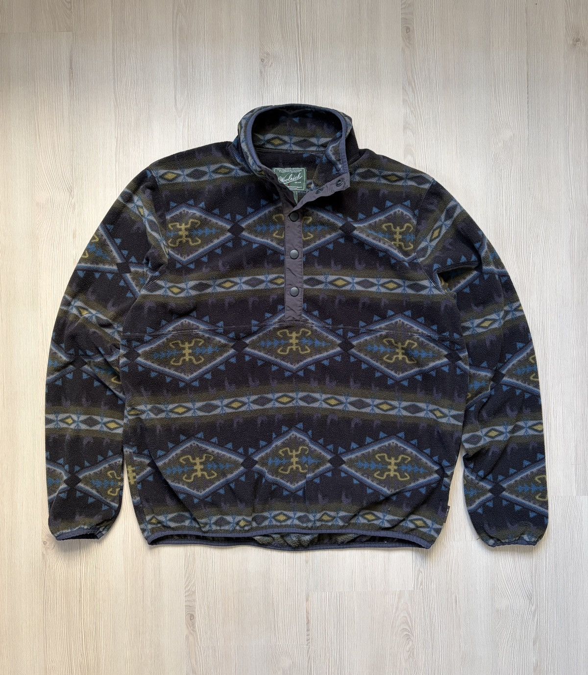 Woolrich Woolen Mills Woolrich Snap-T Fleece Overprinted Pullover Size US L / EU 52-54 / 3 - 1 Thumbnail