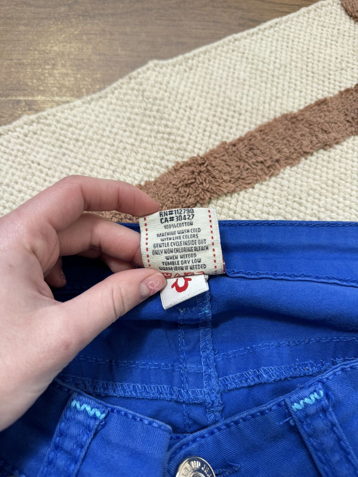 True Religion VINTAGE TRUE RELIGION ULTRAMARINE CONTRAST STITCH PANTS Size 30" / US 8 / IT 44 - 6 Thumbnail
