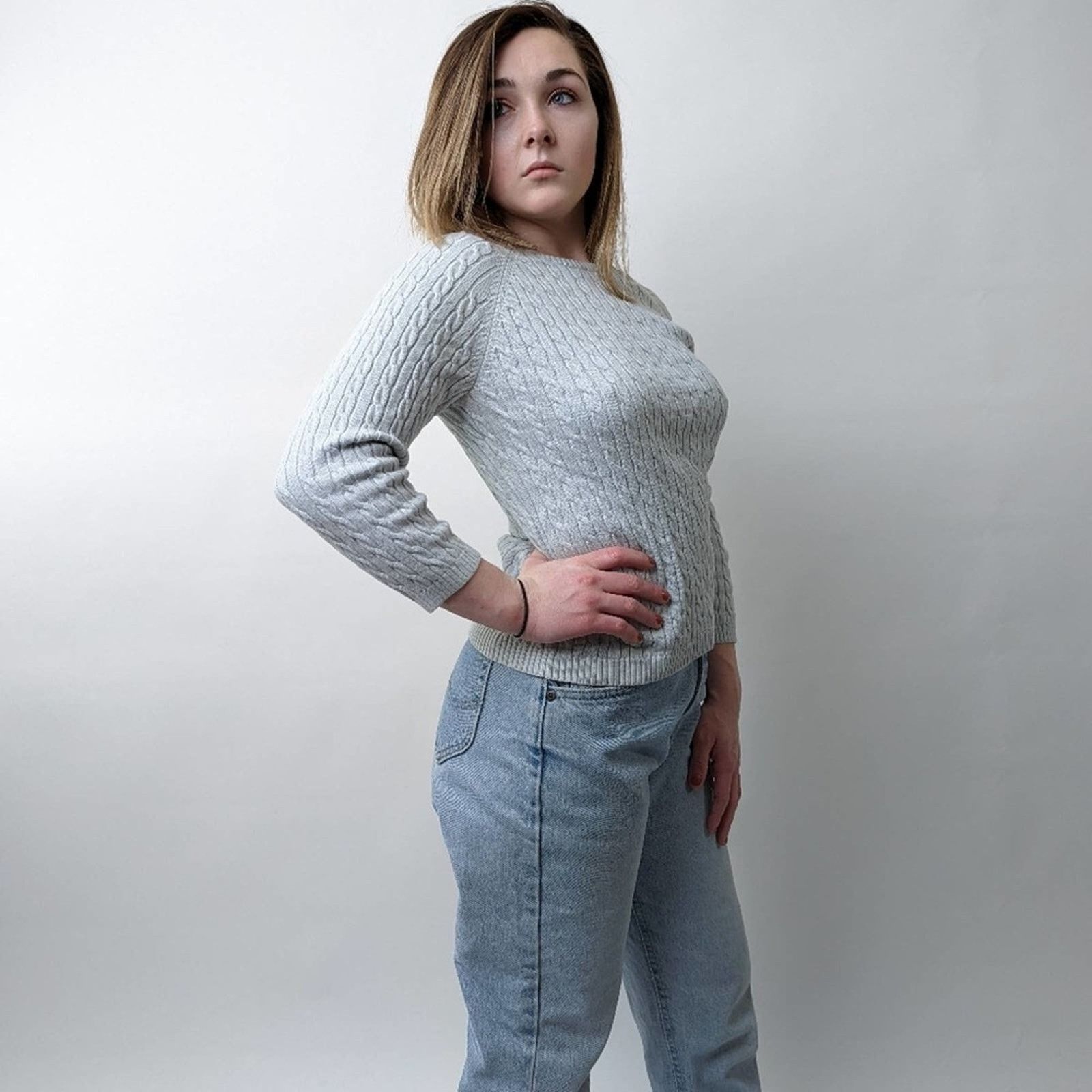 Tommy Hilfiger Tommy Hilfiger Ribbed Pullover Cableknit Sweater - M Size M / US 6-8 / IT 42-44 - 3 Thumbnail