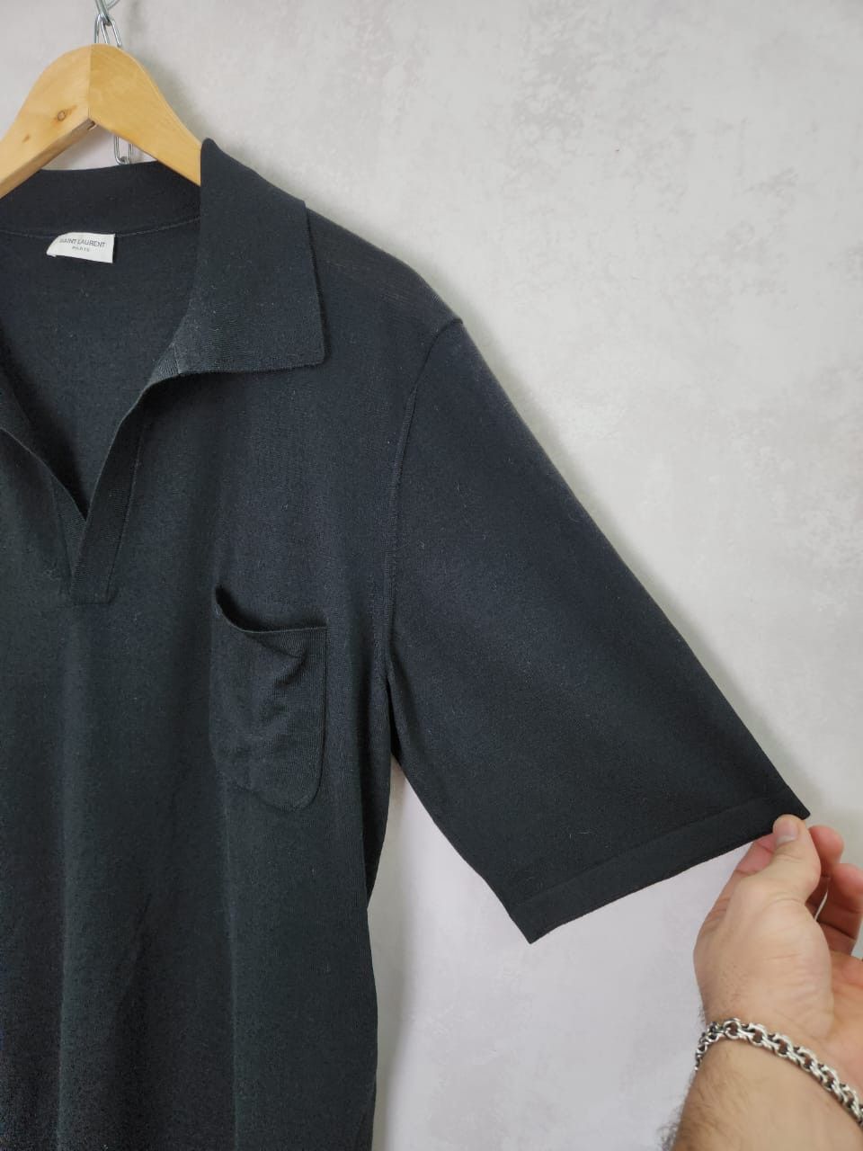 Saint Laurent Paris Saint Laurent Paris Black Italy Polo Shirt Size US L / EU 52-54 / 3 - 8 Thumbnail