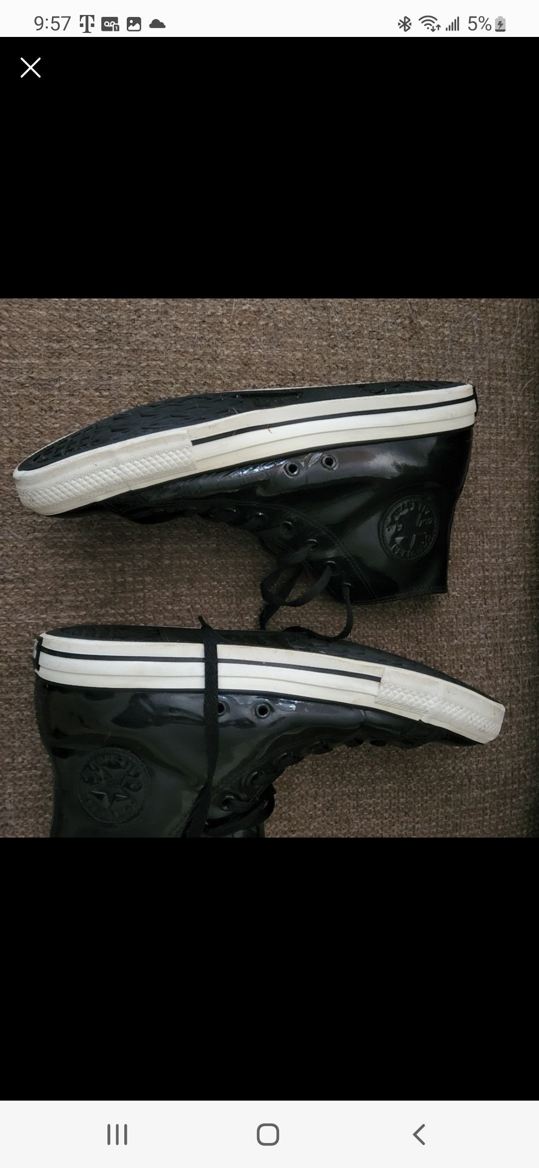 Converse × Vintage Patent Leather y2k Size 10 Great Condition HiTop Size US 10 / EU 43 - 3 Thumbnail
