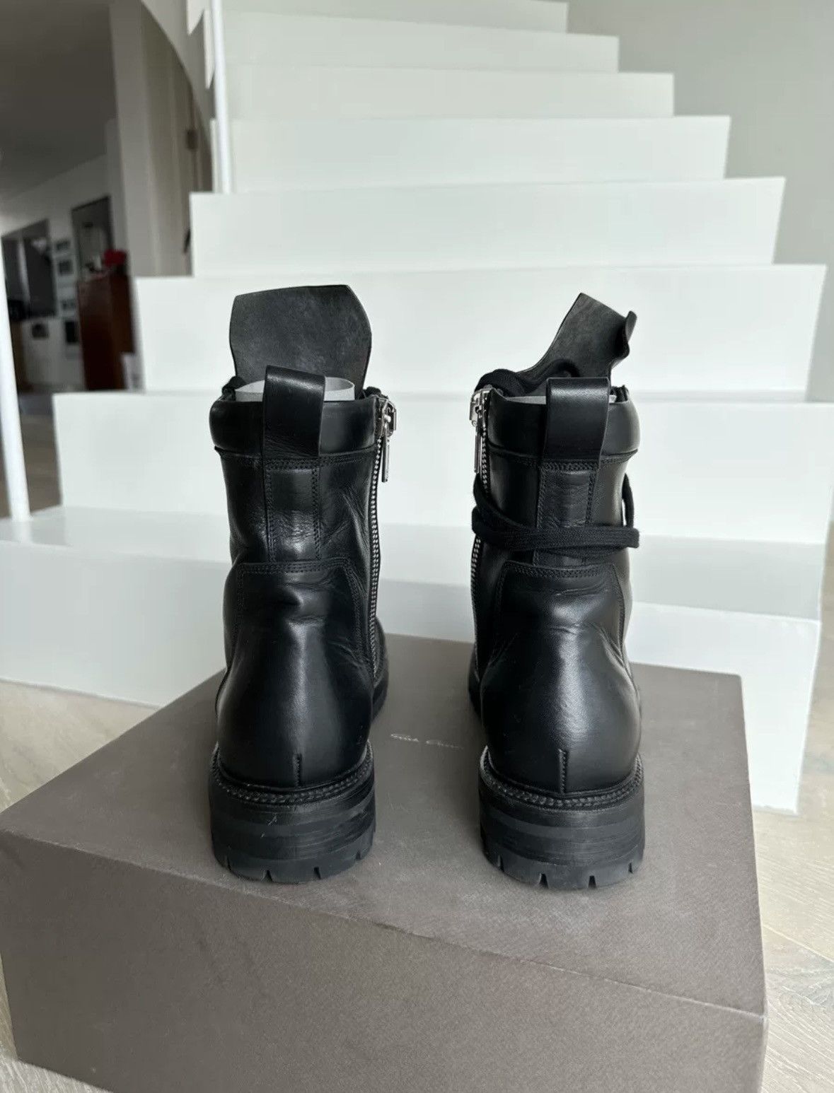 靴 archive black boots rick owens swag Rick Owens Black Bondage High Top Sneakers Release | Hypebeast