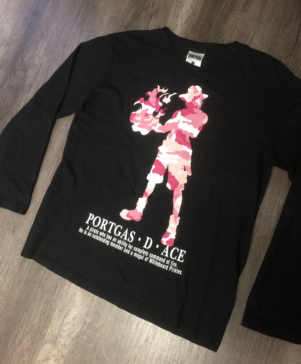 Japanese Brand × One Piece One Piece Portgas D Ace Camo Long Sleeve Shirt Size US L / EU 52-54 / 3 - 4 Thumbnail