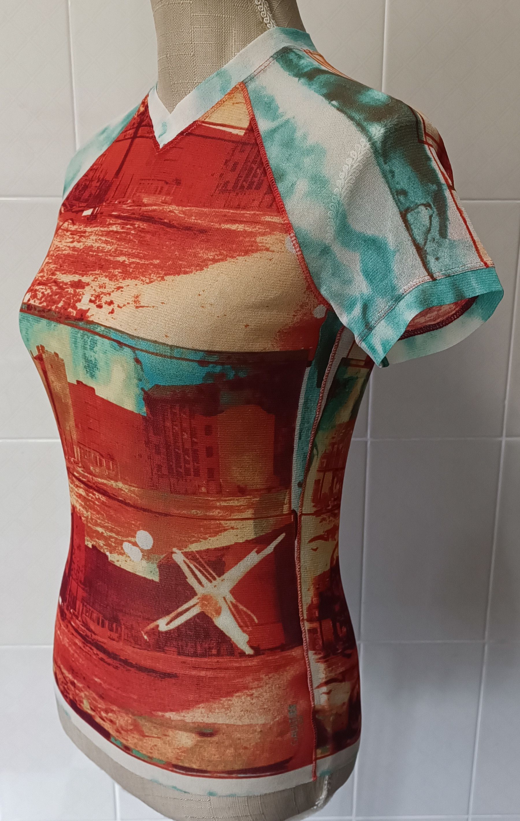 Jean Paul Gaultier 2000's - Nylon mesh city top Size US XS / EU 42 / 0 - 16 Thumbnail